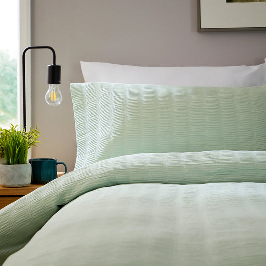 Belgravia Sage Green Microfibre Duvet Cover Set with Pillowcases Soft Easy Care Modern Quilt Bedding Bed Linen Set by OLIVIA ROCCO