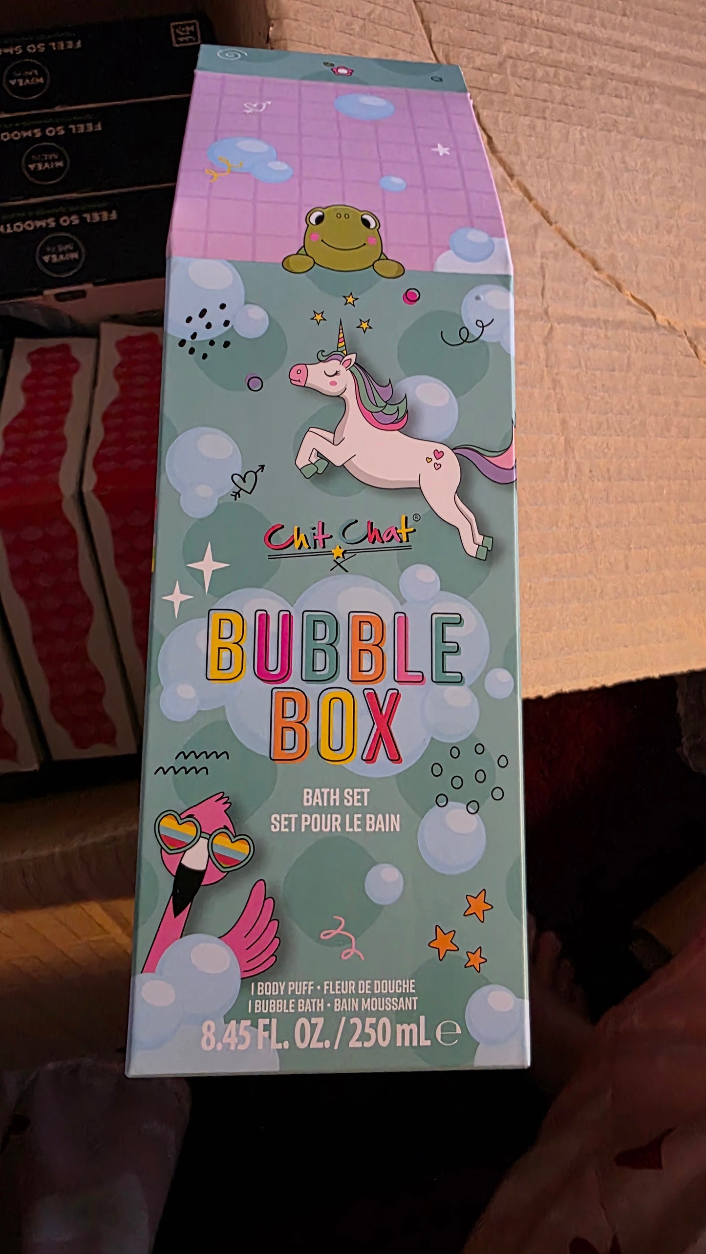 Chit Chat Bubble Box Gift Set For Kids (Bubble Bath & Body Puff)