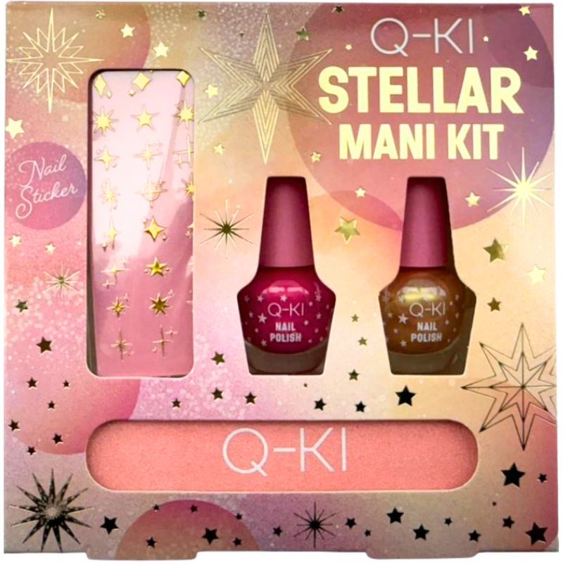 Q-KI Stellar Mani Kit Gift Set (Nail File, Nail Art Sticker & Nail Polish)