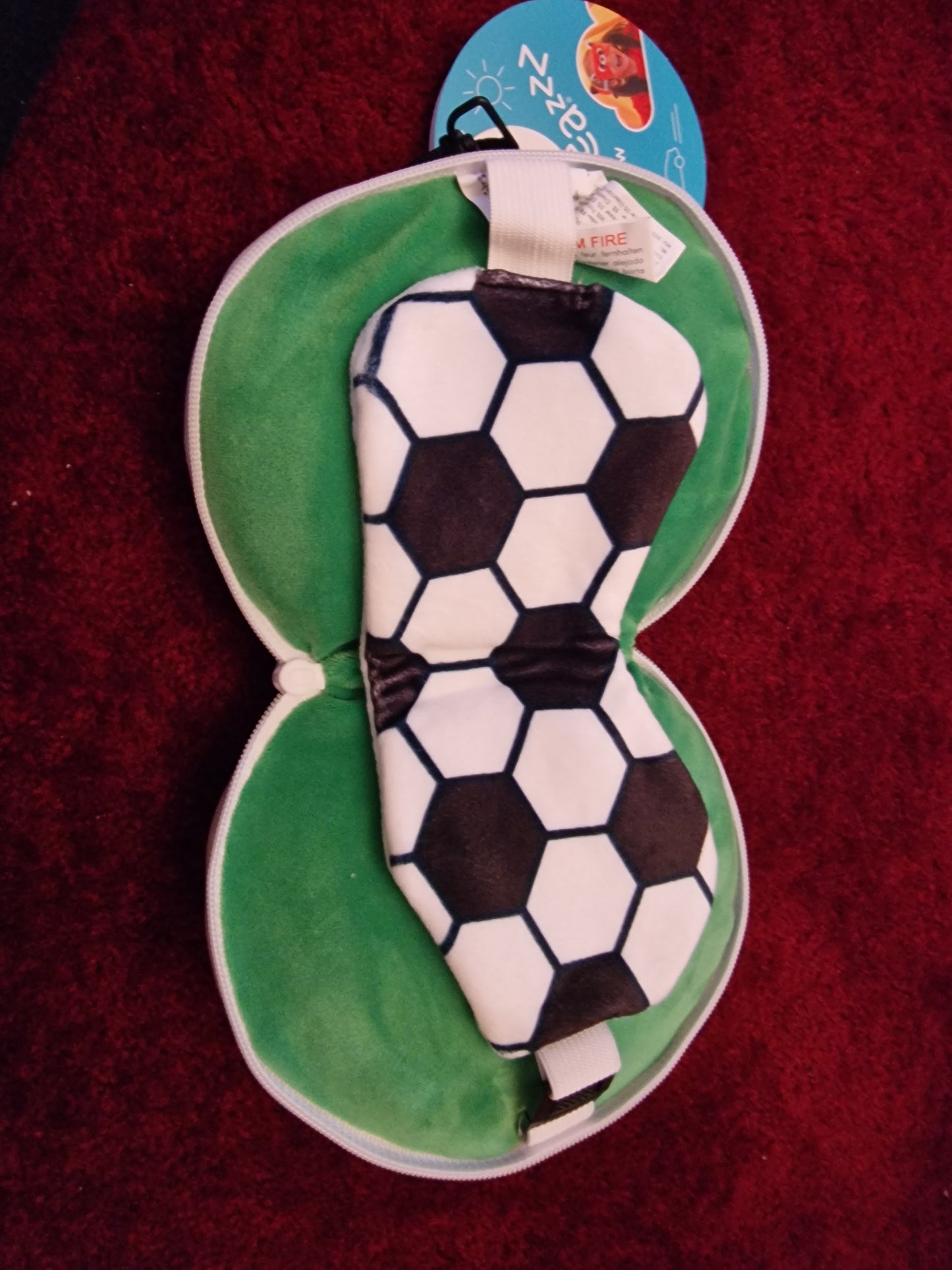 Relaxeazzz Football Plush Travel Pillow & Eye Mask
