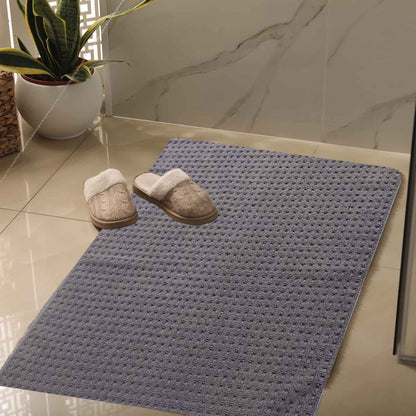 Pack of 3 Luxe Ultra-Soft Deep Cotton Pile Bathmats Handcrafted Eco-Friendly Absorbent Quick-Drying Premium Cotton Rug for Bathroom Decor by OLIVIA ROCCO