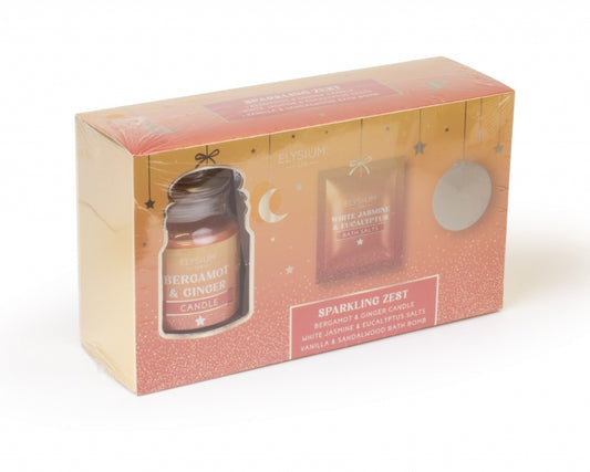 Candles, Salts & Bath Bomb Set Sparkling Zest