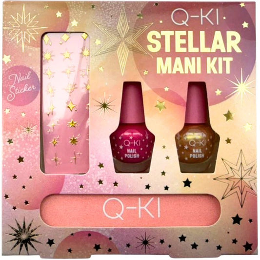 Q-KI Stellar Mani Kit Gift Set (Nail File, Nail Art Sticker & Nail Polish)