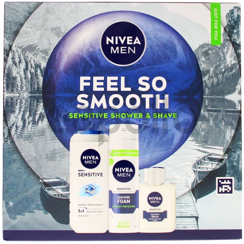 Nivea Men Feel So Smooth 3pcs Gift Set - Sensitive Shower & Shave