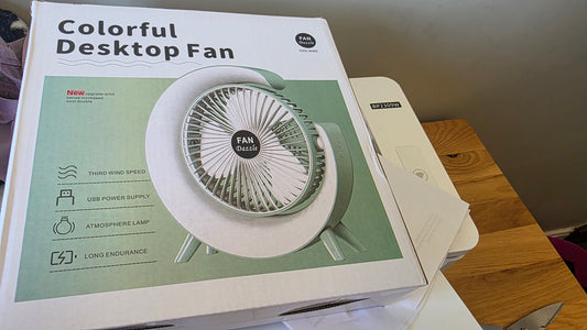 Colourful desktop fan