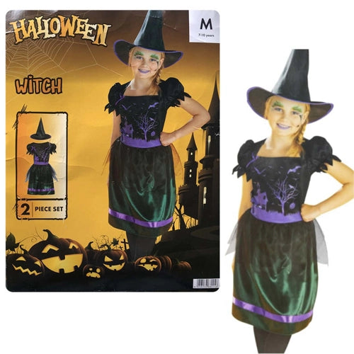 Witch Halloween Costume Age 7-10 Years