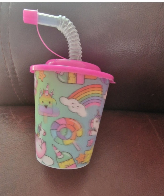 Small plastic straw cups